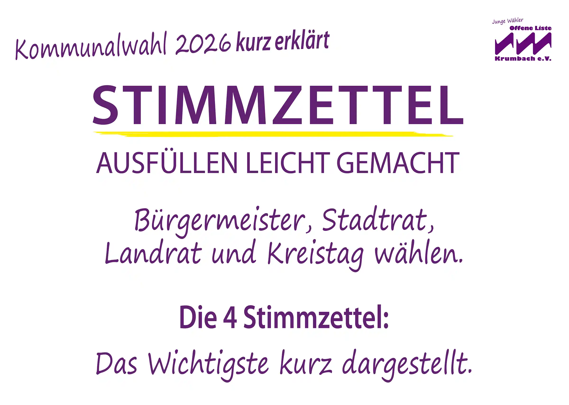 Kommunalwahl 2026 Krumbach: Stimmzettel ausfüllen leicht gemacht! Eine kurze Anleitung