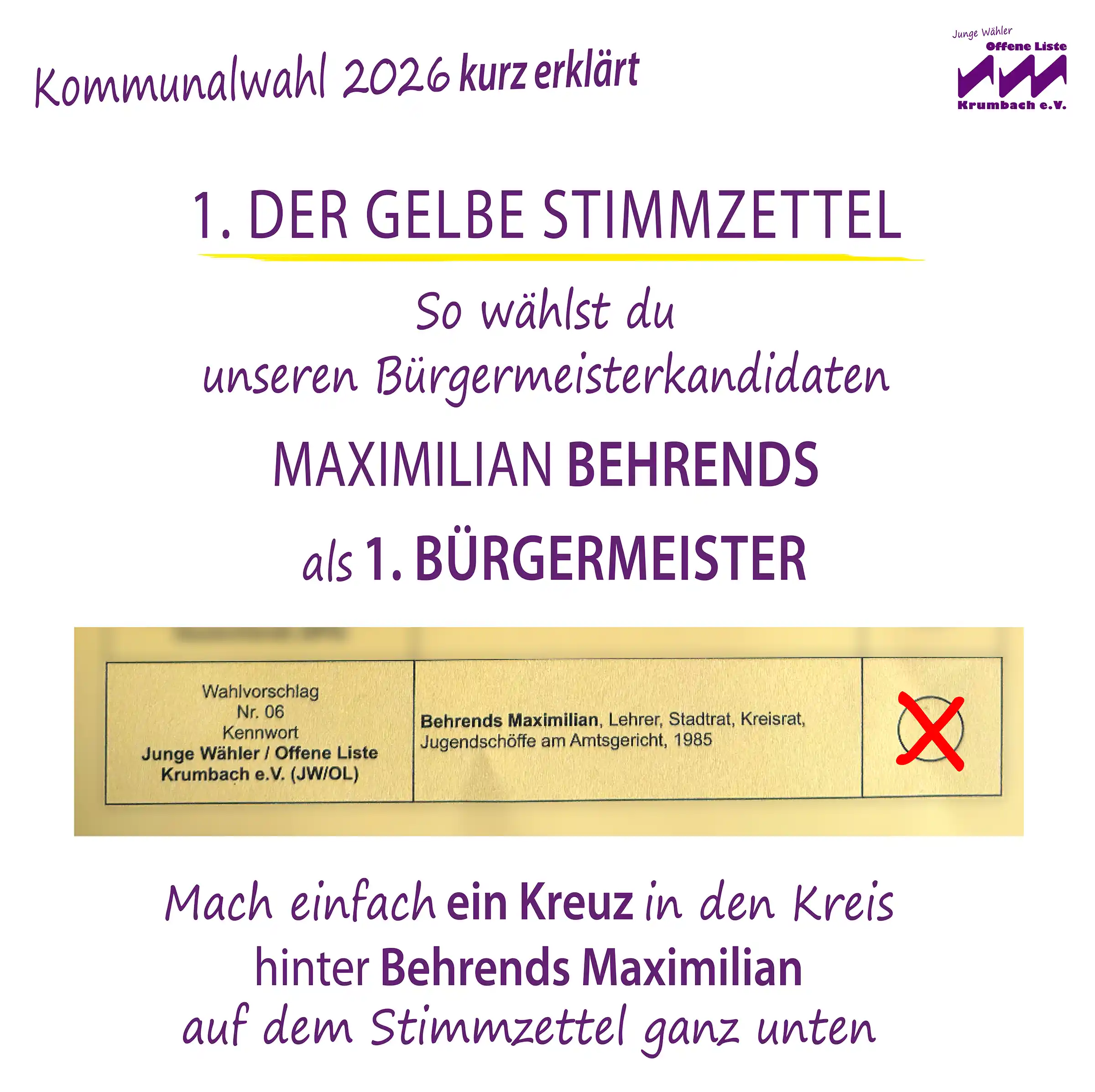 Kommunalwahl 2026 Krumbach: Stimmzettel ausfüllen leicht gemacht! Bürgermeisterwahl