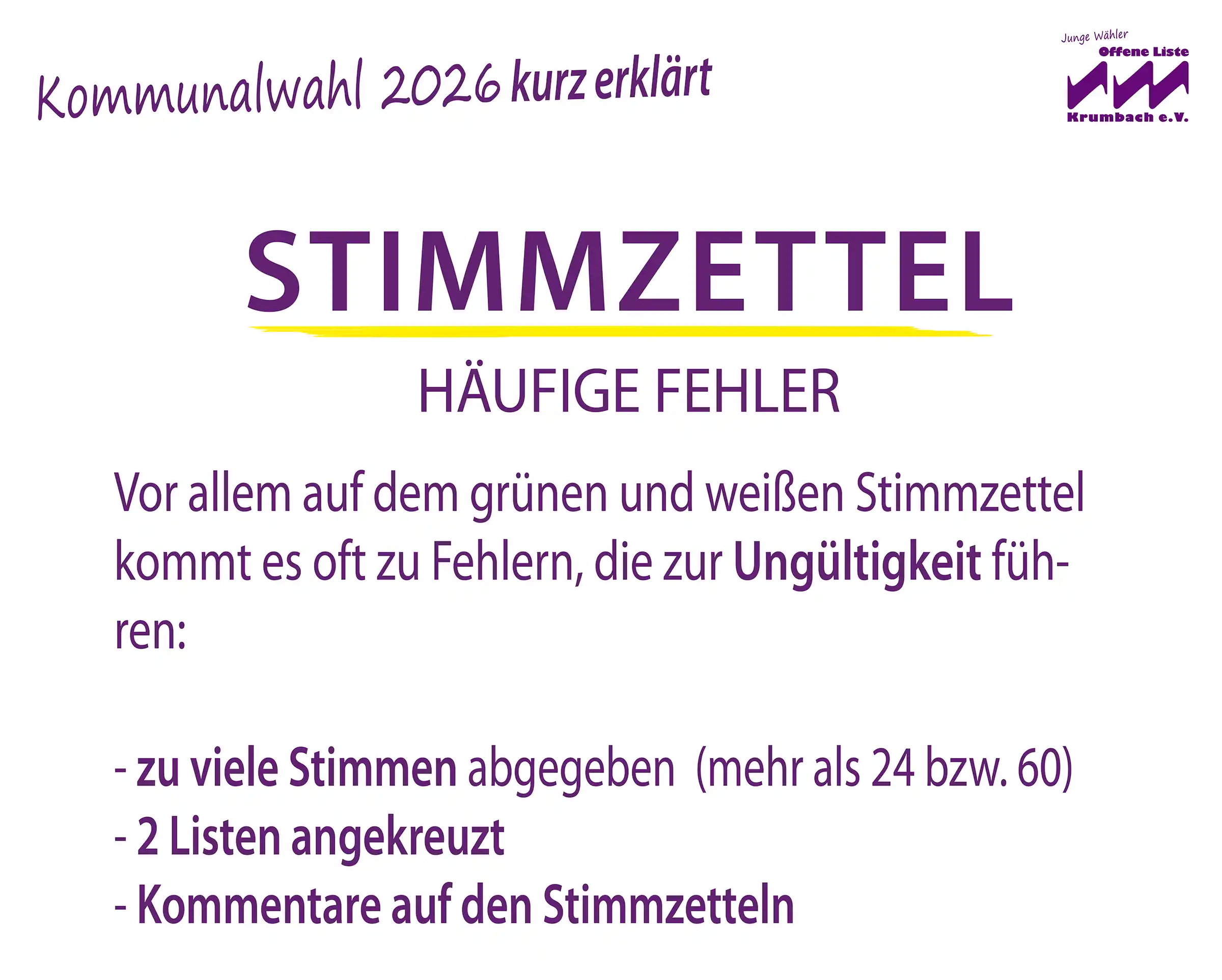 Kommunalwahl 2026 Krumbach: Stimmzettel ausfüllen leicht gemacht! Häufige Fehler