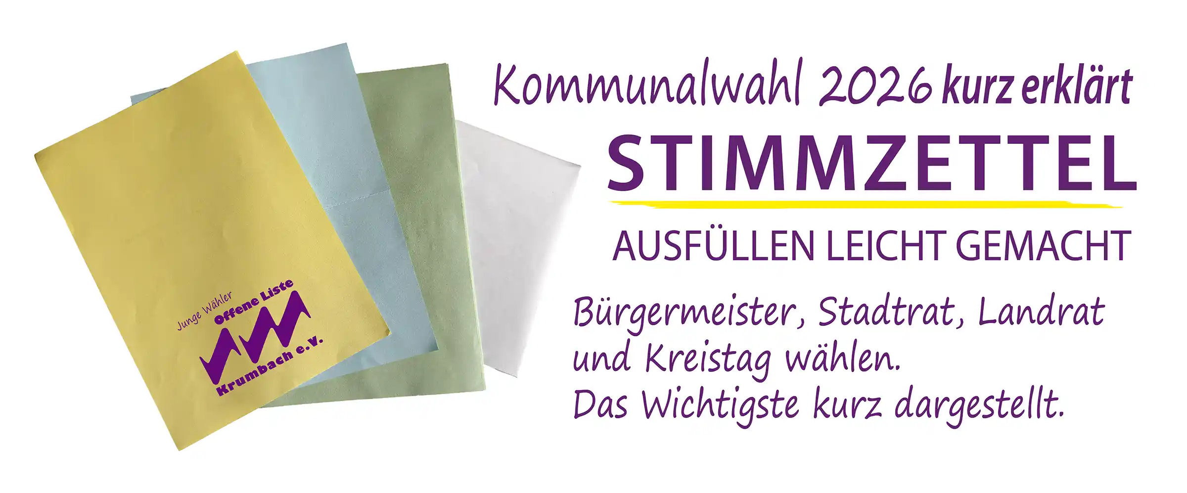 Kommunalwahl 2026 Krumbach: Kurze Anleitung zum Ausfüllen der Stimmzettel